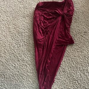 Charlotte Russe Red Asymmetrical Maxi Skirt